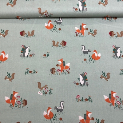 Baumwolle | FOREST ANIMALS Waldtiere | mint